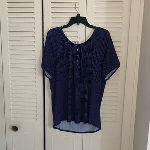 Navy Polka Dot Women's Top